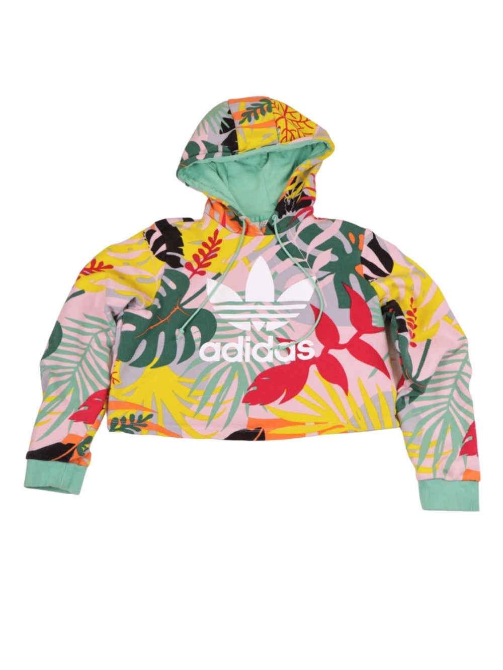 Adidas Originals Tropical Floral Cropped Hoodie XS
